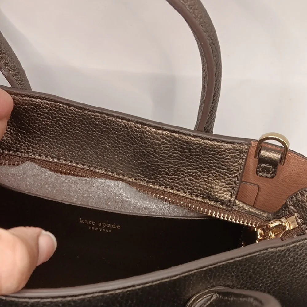 Kate Spade NWT Eva Zip Top Satchel  Metallic Bronze Purse with Crossbody straps